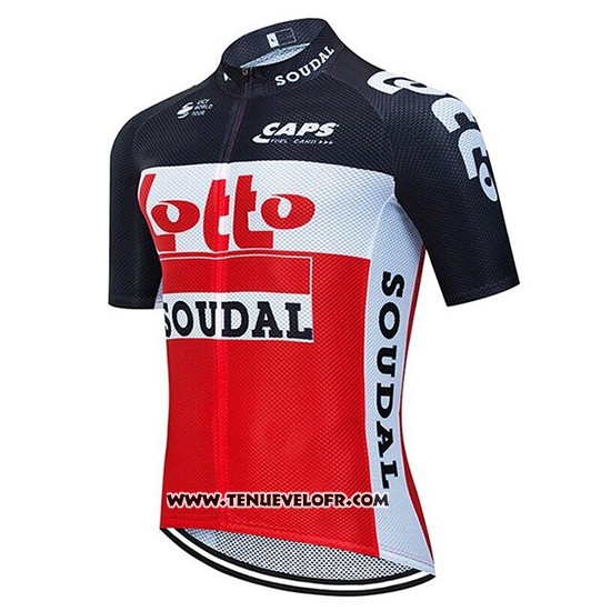 2020 Maillot Ciclismo Lotto Soudal Noir Rouge Blanc Manches Courtes et Cuissard